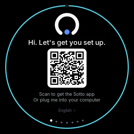 Sotto's Welcome screen: Hi. Let's get you set up.